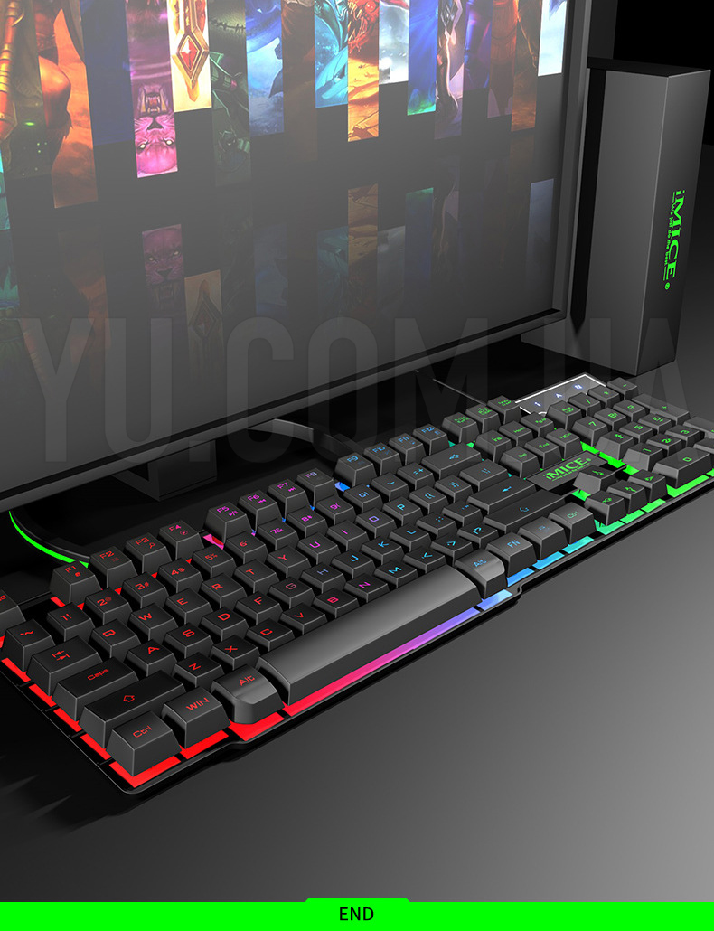 Провідна ігрова клавіатура та миша з RGB-підсвічуванням iMICE KM-680 комплект Провідна ігрова клавіатура та миша з RGB-підсвічуванням iMICE KM-680 комплект